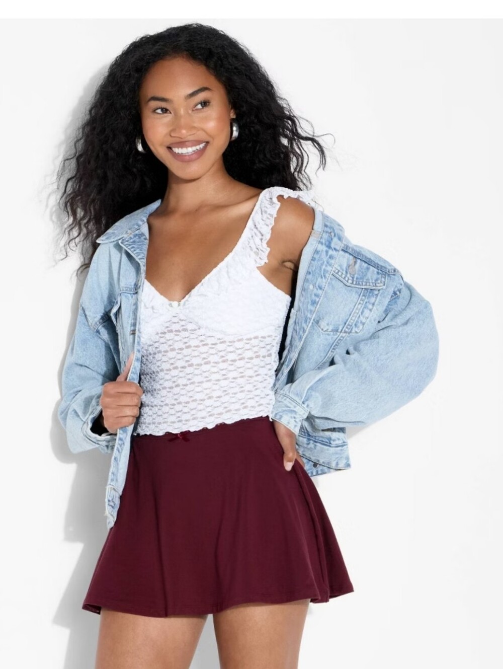 Women's Seamless Mini Skort - Wild Fable Burgundy M